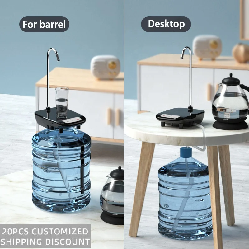 Electric Water Dispenser Home Kitchen Office Multi-Function Automatic Bucket Drinking Water Pump Bucket Table Dual-Purpose Gift