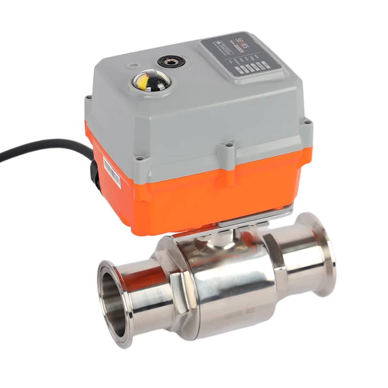 2 inch 4 inches 12V 2 Way Stainless Steel Sanitary Water Control Motorized Valve Electric Actuator Ball Valve