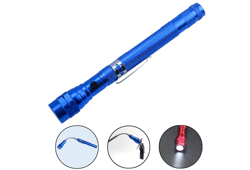 Scalable Aluminum Pocket 3 LED Magnetic LED Flashlight Picker with Clip