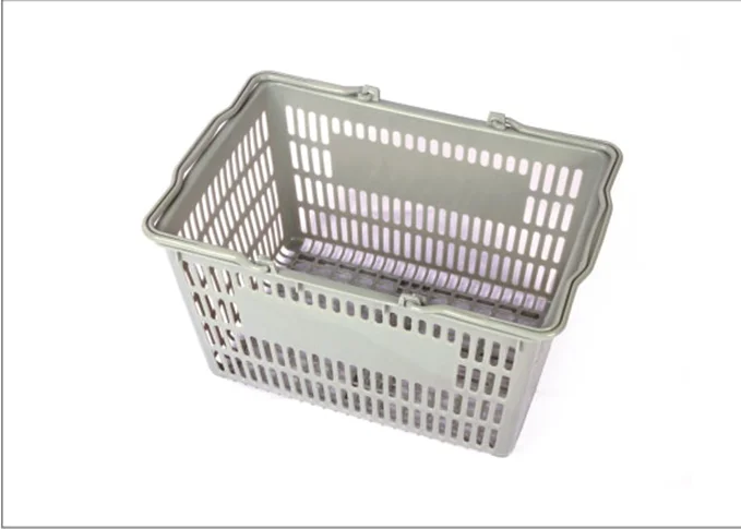 High quality customizable LOGO supermarket white pink shopping basket