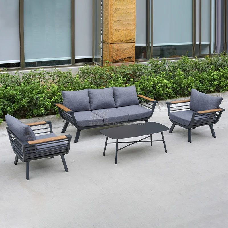 High quality leisure sofa Luxury aluminum garden patio outdoor furniture sofa set