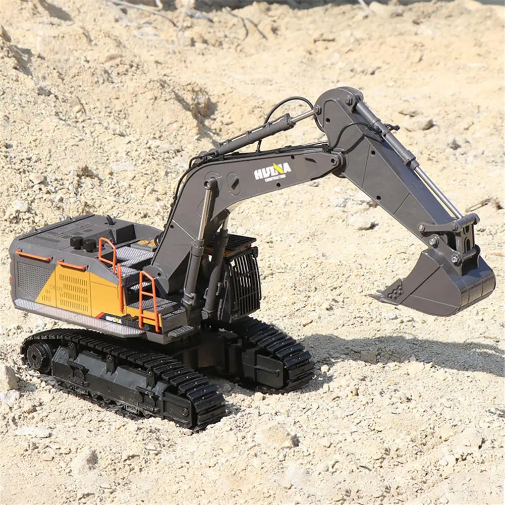 Huina 1592 Simulation Excavator 1:14 Big RC Trucks  2.4G 22CH Vehicle Model Hobby RC Excavator Toys For Boys with Alloy Bucket