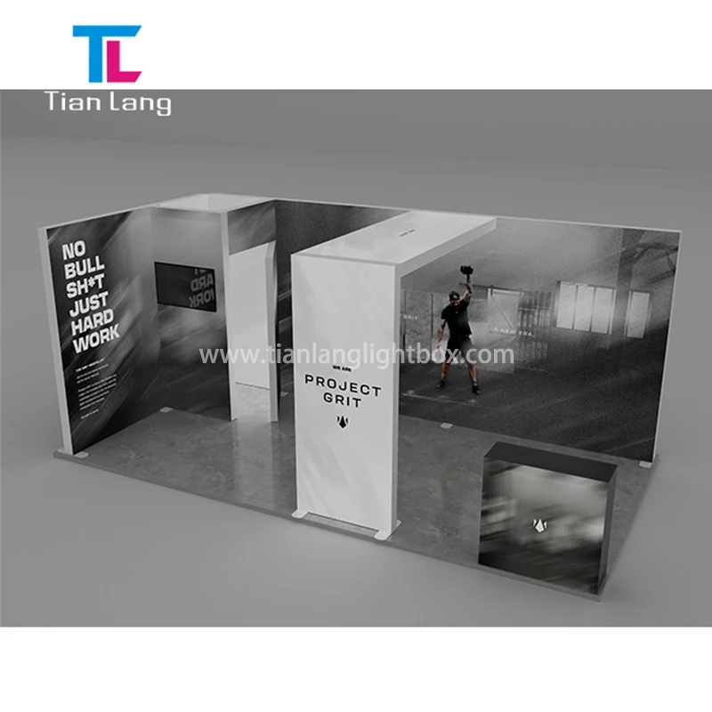 Gorgeous Portable Trade Show Display Booth Designs For Clothing Shop Exhibition Booth Display Light Box