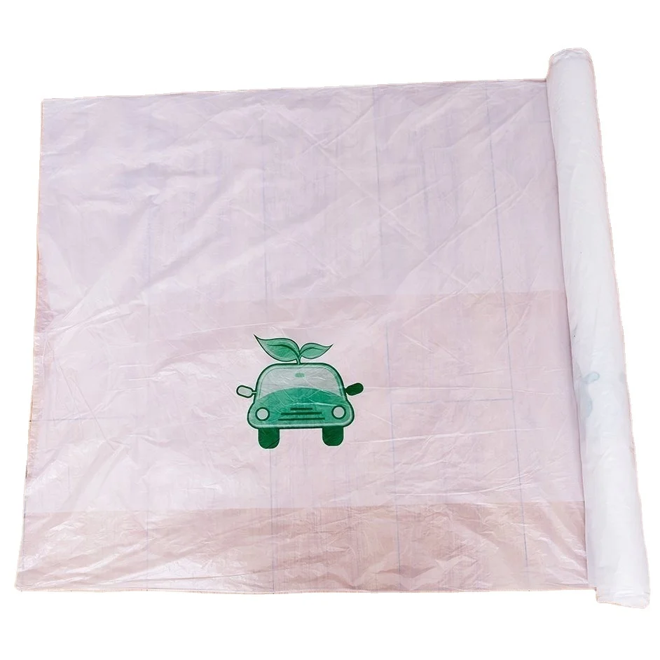 4Pcs Disposable Plastic Steering Wheel Cover & Seat Cover for Auto Maintenance Services and Interior Protection