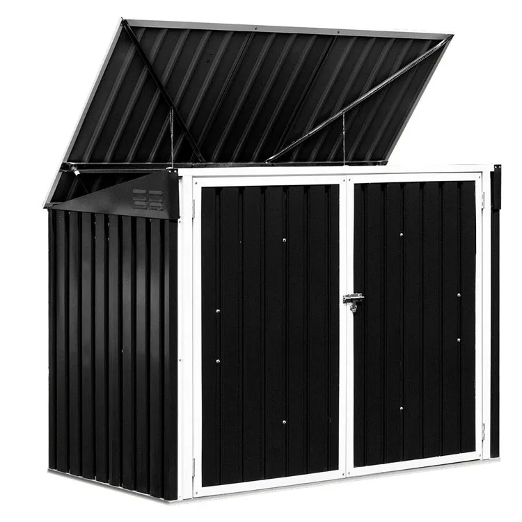 Modern Garden  metal storage bins with lids firewood shed for garden