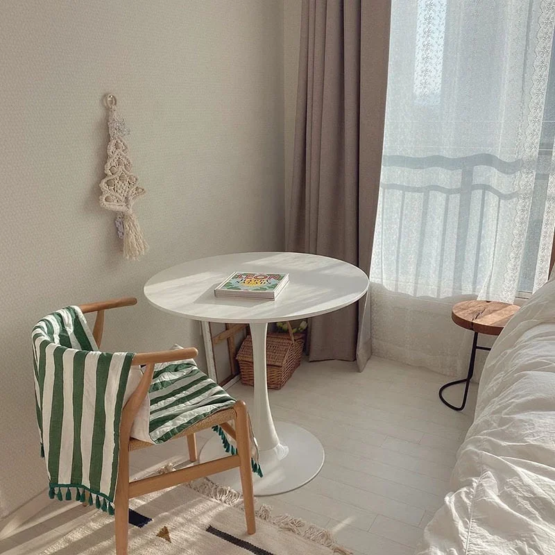 New Small Simple tulip table leisure table household tea coffee round table