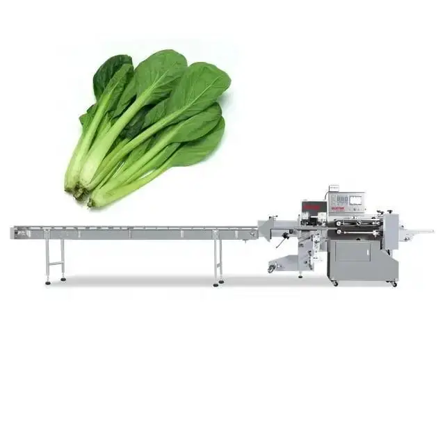 Qingdao Bostar Fruit vegetable tray pillow flow packaging  machine with servo control  and CE certification