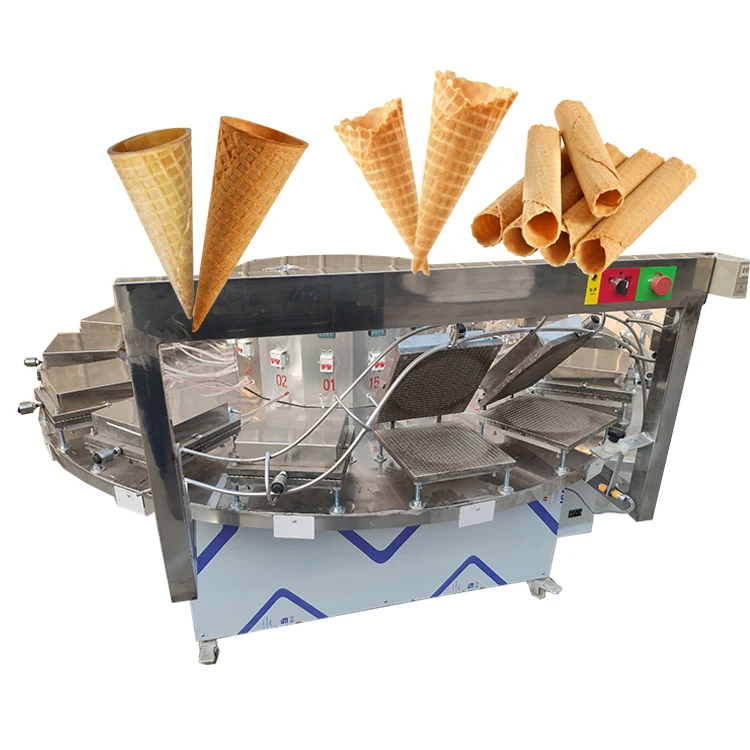 Industrial New Design Industrial Automatic Waffle Ice Cream Cone Maker Crispy Egg Roll Making Machine