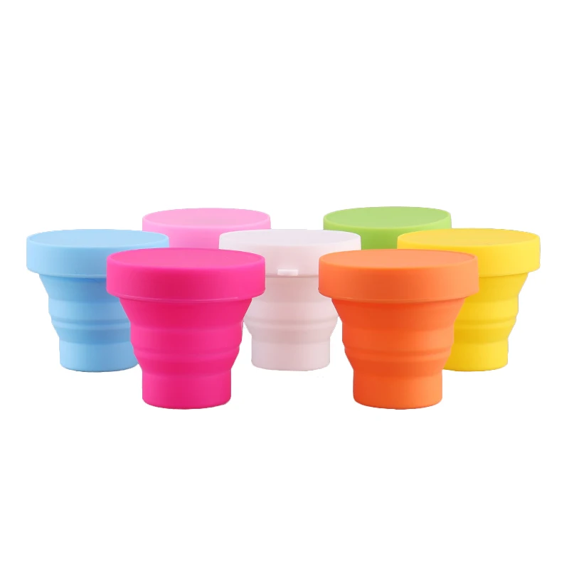 Lohas Folding Cup Tumbler Reusable Travel Mugs Drinking Coffee Cup Custom Portable Silicone Foldable Collapsible Silicone 100pcs