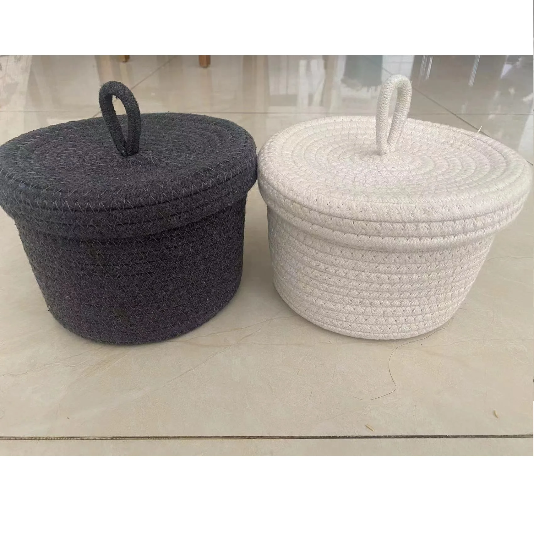 popular cotton string basket with caps
