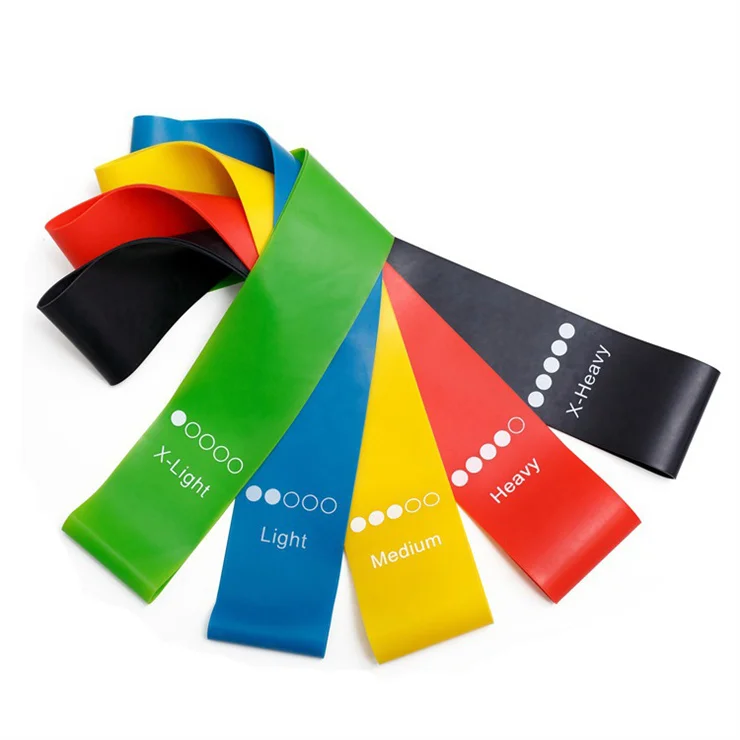 Ready to Ship High Quality  Latex Family Exercise Fitness Blue Elastic Mini Hip Exercise Resistance Loop Booty Bands