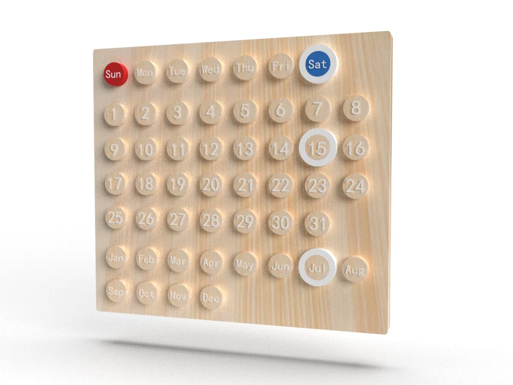Made Wooden Wall Calendar Customized LOGO Item Style Material Type