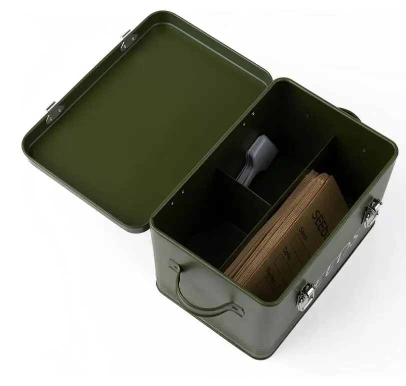 Органайзер для хранения садовых семян с разделителями металлическая жестяная банка