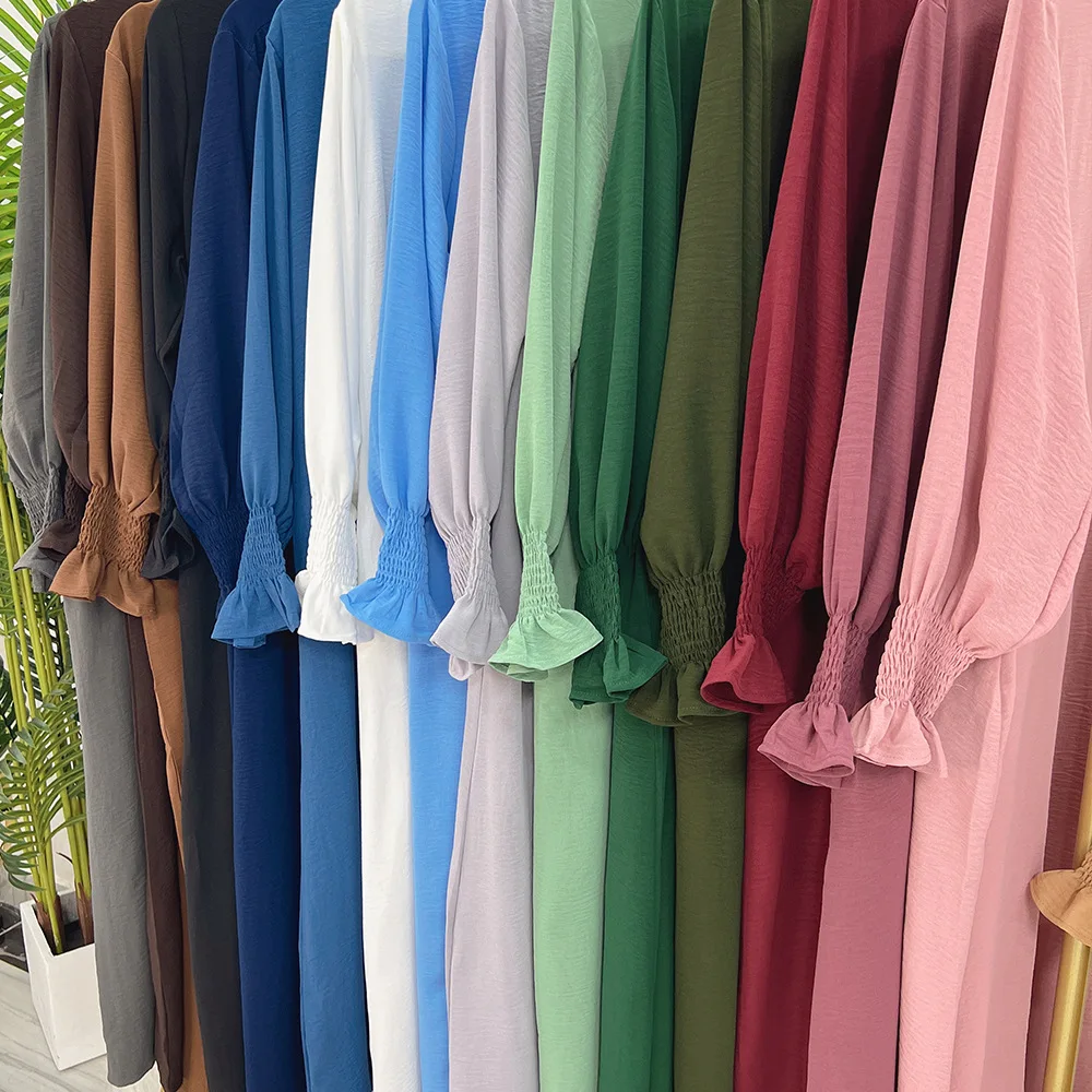 Abaya Dubai Turkey Muslim Hijab Dress Elegant African Dresses for Women Long Sleeve Kaftan Chiffon Maxi Dress Islam Clothing