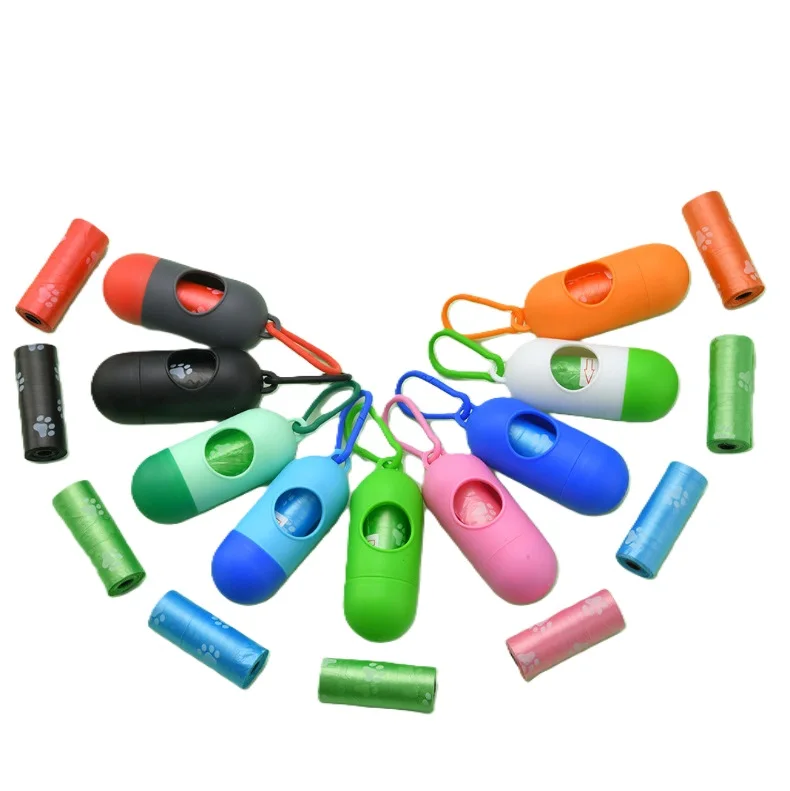 PLA Pet Poop Bag Pickup Waste Side Gusset Design Recyclable Dog Waste Bags With Dispenser