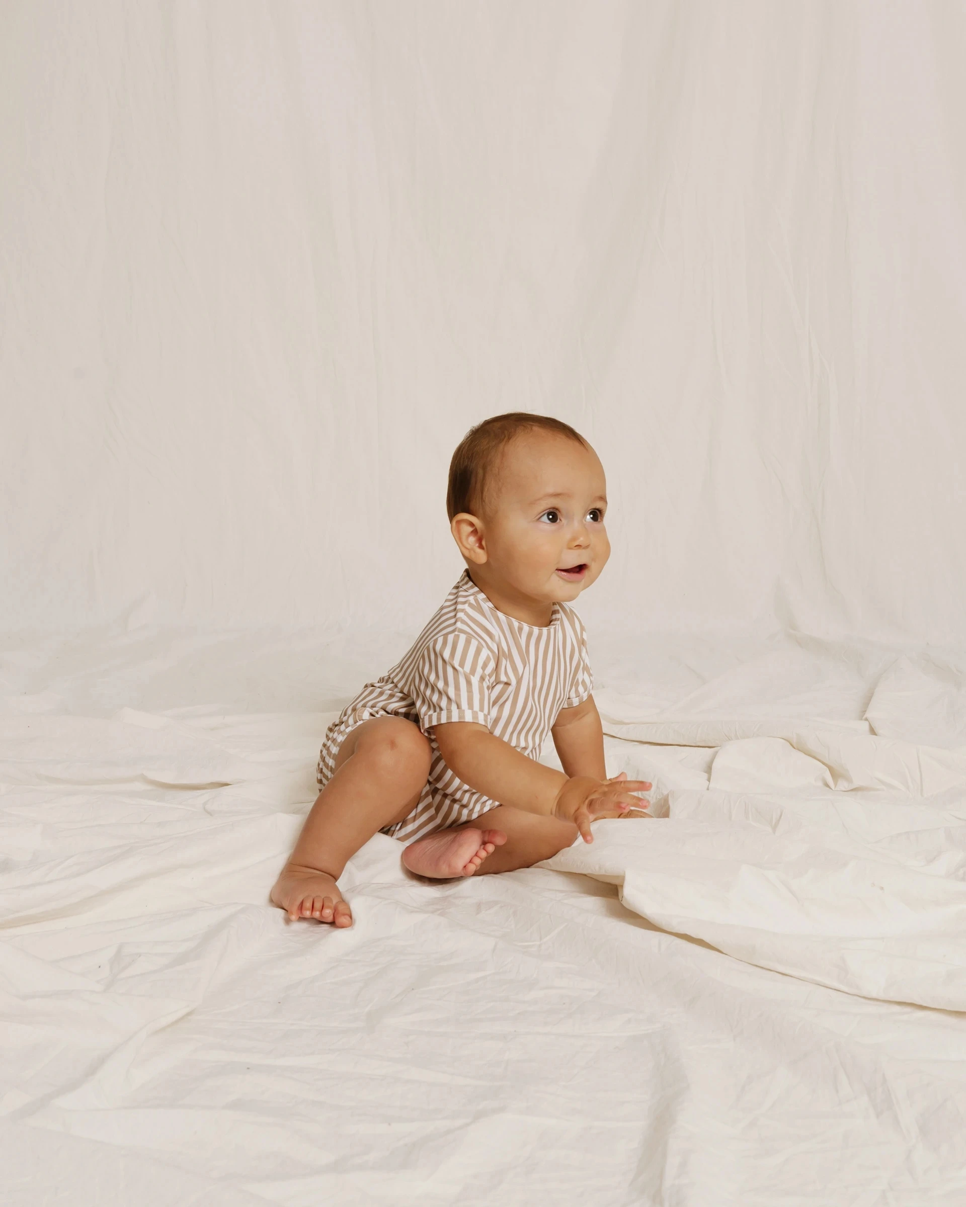 Children Boys Shorty One Piece Custom Sun Patterns Short Sleeve Back Zip Swimsuits