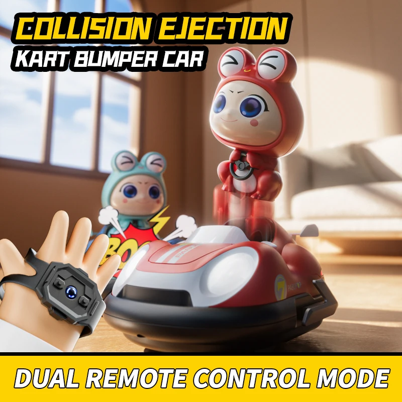 4DRC 4D-Y7 Fun Double Match Game Remote Control Crash Vehicle Toy Impact Ejected Driver Cute Kart Toy Radio Control Battle Car
