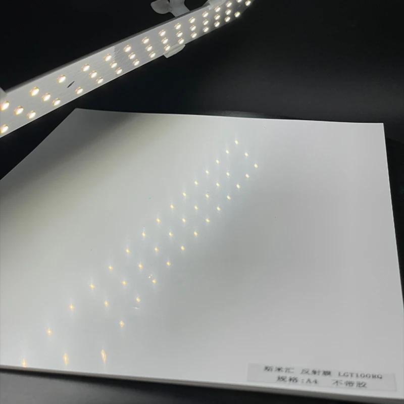 Custom LGT100RQ Self-Adhesive reflective Sheet Film Polycarbonate LED Light Backing PET Reflector film for automotive displays