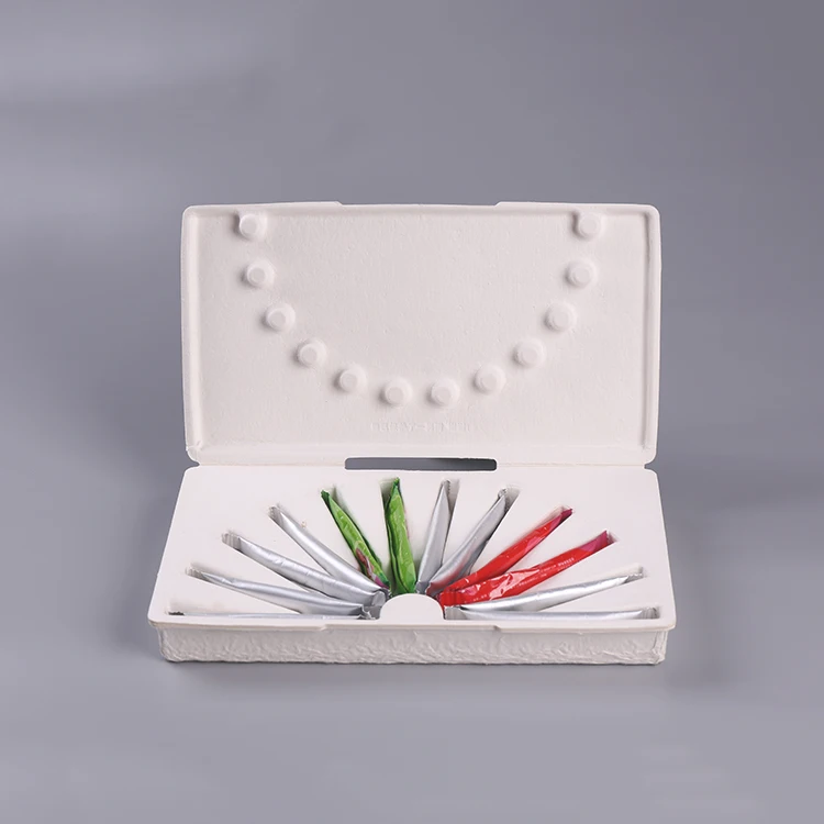 
Creative Eco friendly Custom Sugarcane Bagasse Pulp Molded Sugar Packaging Box 