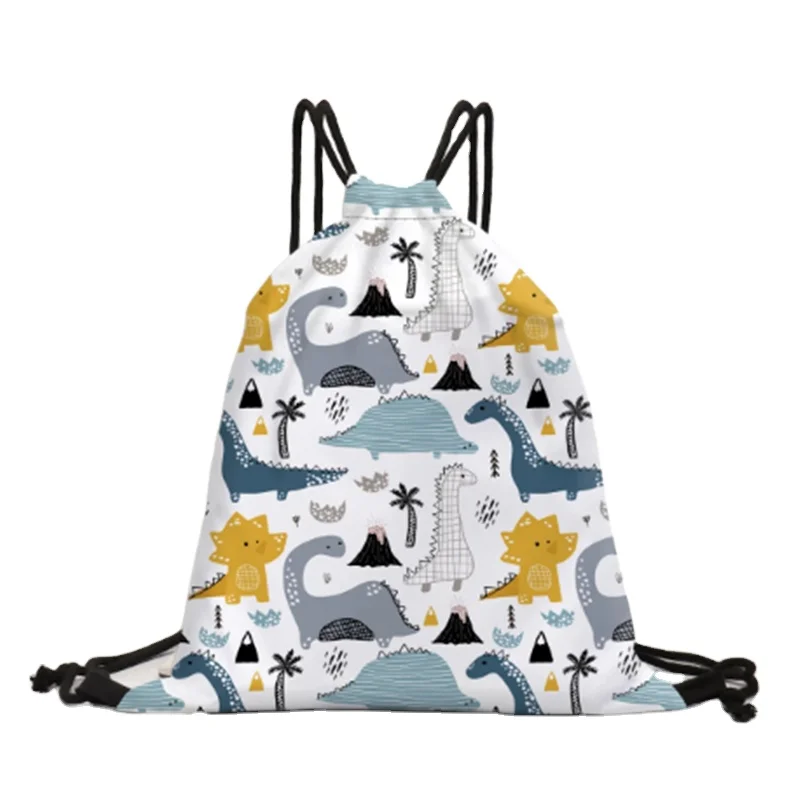 New trend bundle pocket drawstring backpack 3D digital printing waterproof draw string backpack for girls