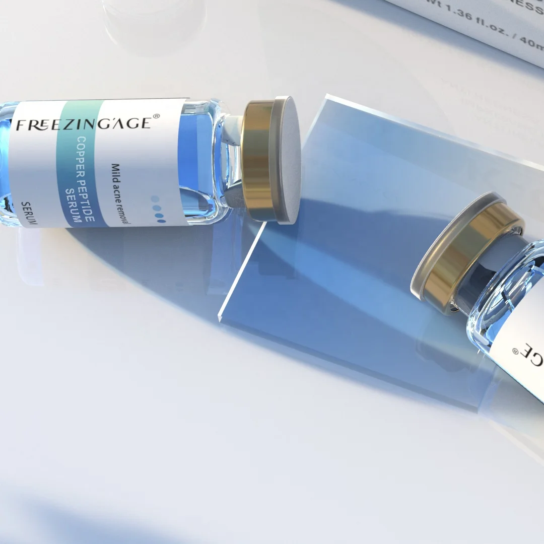 Oem Skincare Blue Copper Peptide Products Brightening Woman Facial Anti Aging Repairing Kit Peptides Lightening Serum