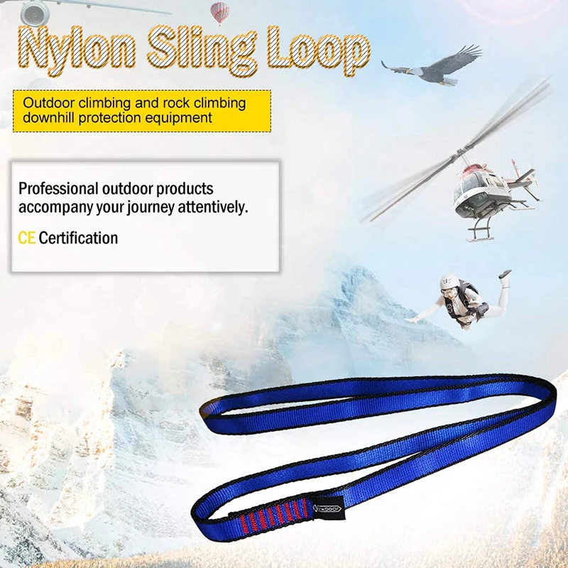 Climbing Bearing Belt Nylon Sling Runner Rock Climbing Tools Rock Climbing Sling 16mm 18mm 20mm Nylon Sling Ring for Tree Work