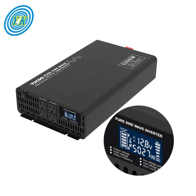 Pure sine wave 24v 48v 60v 72v to 220v 5000w dc ac solar inverter and converter