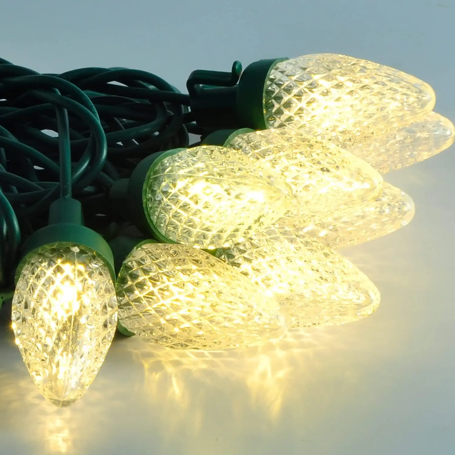 UL  C7 LED Warm White Faceted Christmas Mini Light Christmas tree lights