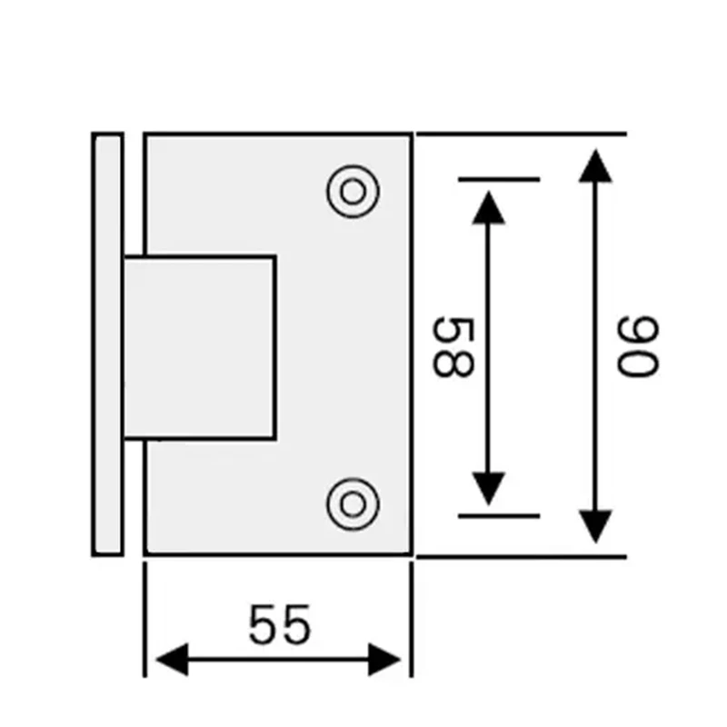 Стеклянная душевая кабина для ванной комнаты, настенное крепление, латунная стеклянная дверная петля
