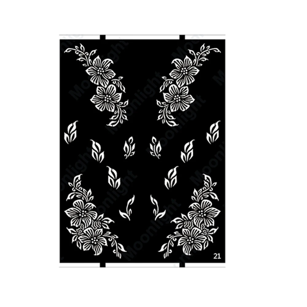 Custom Temporary Henna Tattoo Stencil for Flower Drawing Making Henna Tatoo Stencil Fullhand Henna Stencils Sticker No- Toxic