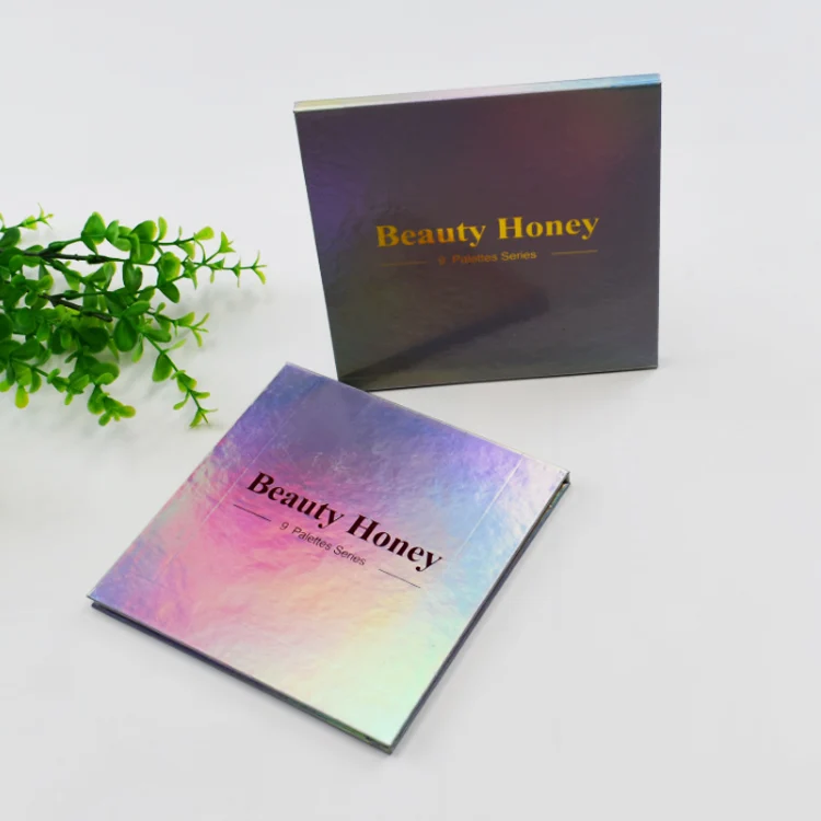 Holographic 9 Colors Eye Shadow Professional Cardboard Makeup Custom Color Shimmer Shiny Palette Eyeshadow