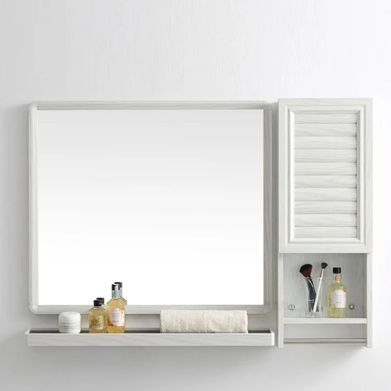 Bathroom Waterproof Shelf Modern Wooden Cabinet LED Mirror Design Vanity Set