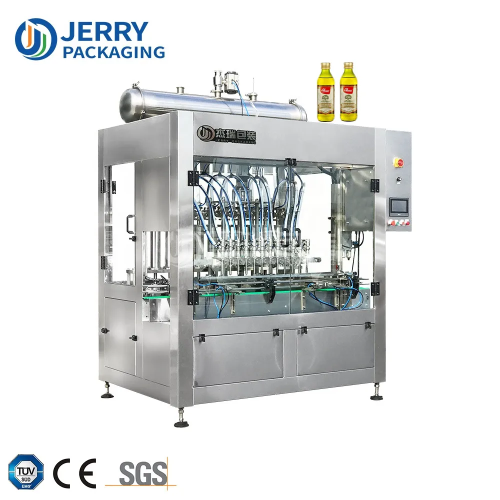 Jerry Pack Electric Scale Weight Feedback System Automatic Piston Bottle Liquid Filling Line plam oil filling machine