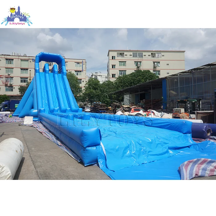 Большие изогнутые надувные водные горки Lilytoys 15 м высотой большая надувная горка для бассейна взрослых