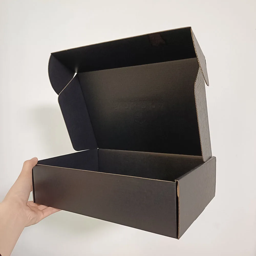 Custom Recyclable Black Cardboard Shipping Paper Boxes Custom Logo Box Airplane Corrugated Box