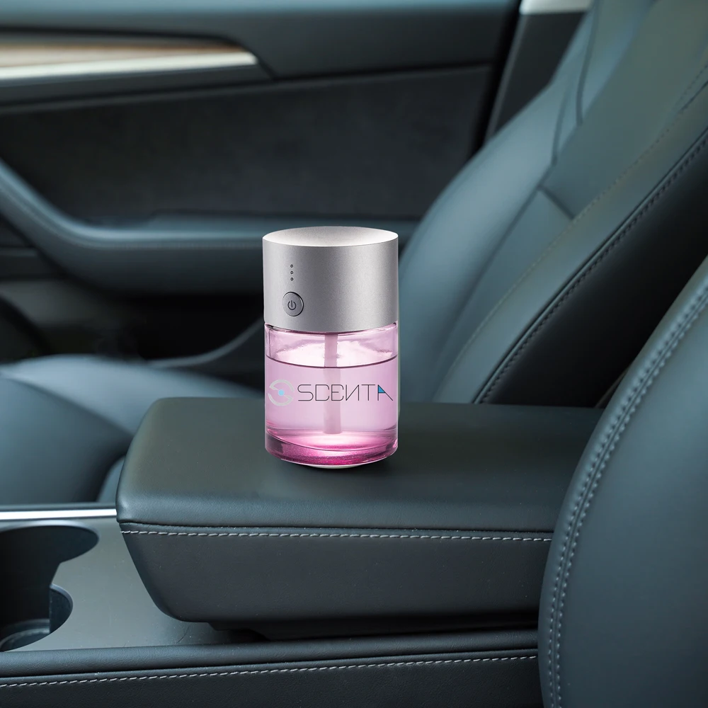 SCENTA New Arrival Rohs Mini Portable Air Freshener Wholesale Waterless Electric Ultrasonic Fragrance Oil Car Aroma Diffuser