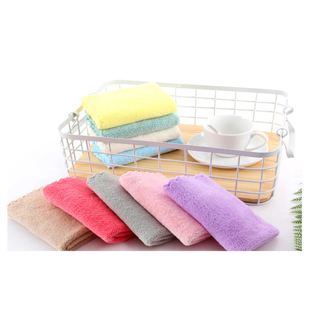 Lint-free Custom Logo 30*30cm Microfiber Kitchen Cloth Coral Fleece Towel Kitchen Dish Cloth