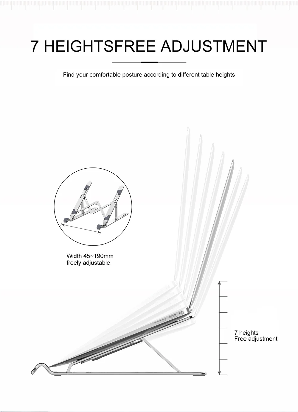 
notebook holder Aluminum alloy notebook stand silica gel adjustable folding portable non-slip notebook stand for all laptops 