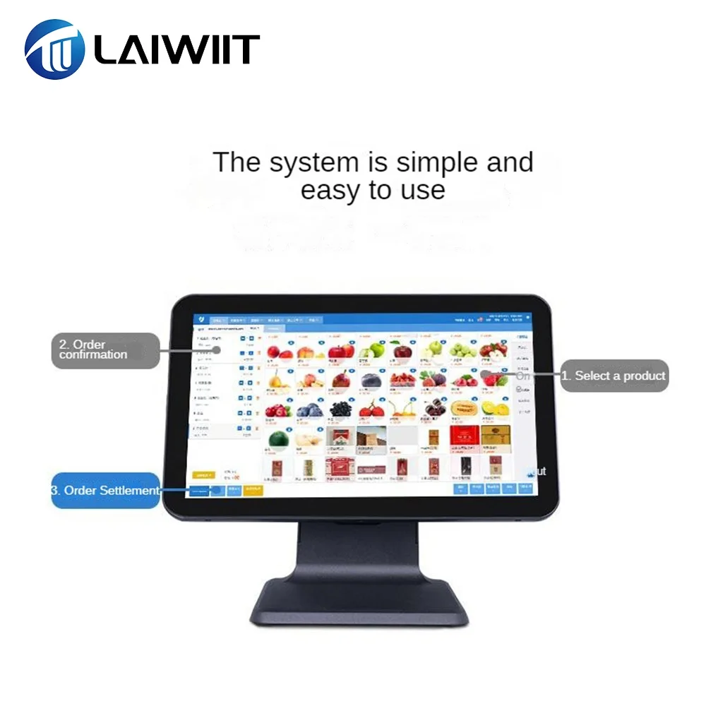 LAIWIIT Windows 11 Pos 15 Inch Touch Screen All In One Pos System Point Of Sale Hardware Pos Business Solutions