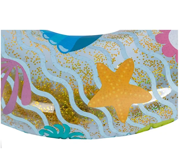 Gold Glitter Pool Float Children Swim Tube Ring Glitter Pool Ring For Kids