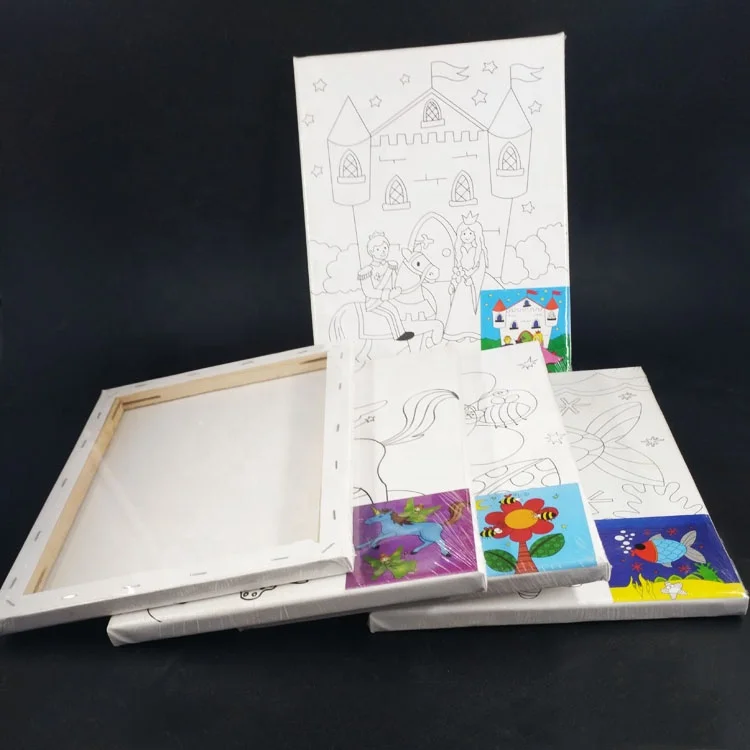 Oil painting stretched canvas blank painting canvas,DIY canvas art for kids