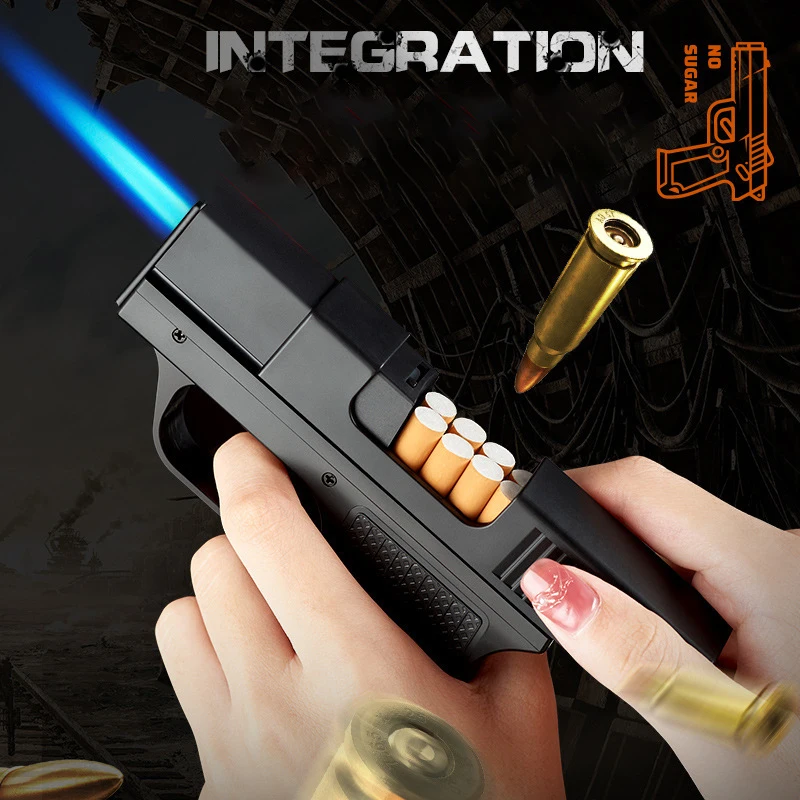 Пистолет коробка для сигар с факел зажигалка 10 шт. сигарная Зажигалка Факел огонь газовой зажигалки
