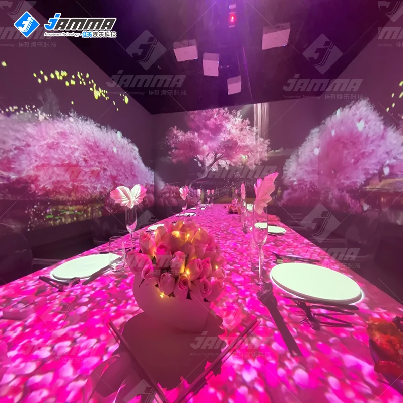 Full 360 Degree Immersive Spaces Interactive Projection restaurant Wall Floor interactive projector games