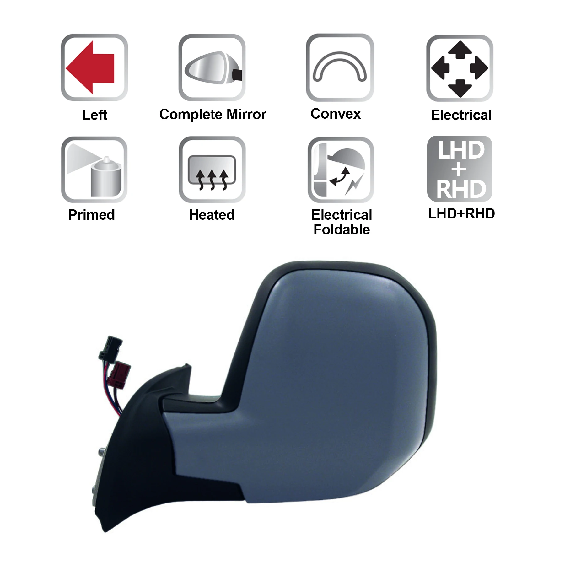 Left Side Car rearview Mirror for CITROEN BERLINGO 2008-2012