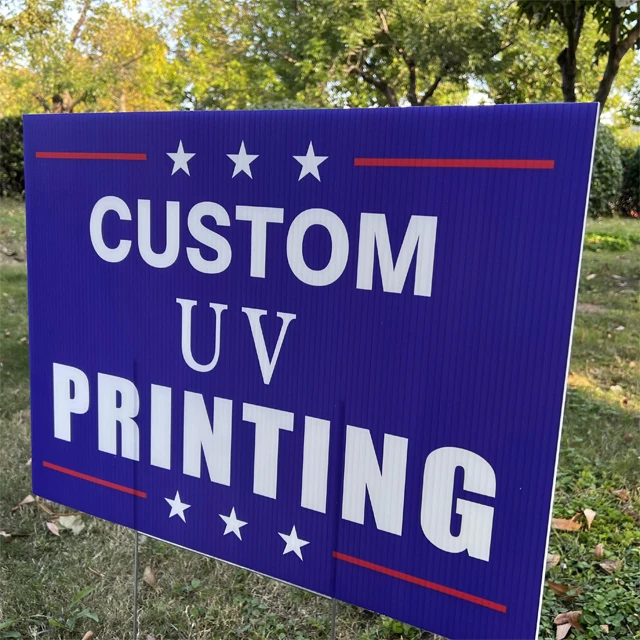 Free Sample PP President Corrugated Plastic Printed Board customized yard sign with stakes and letters