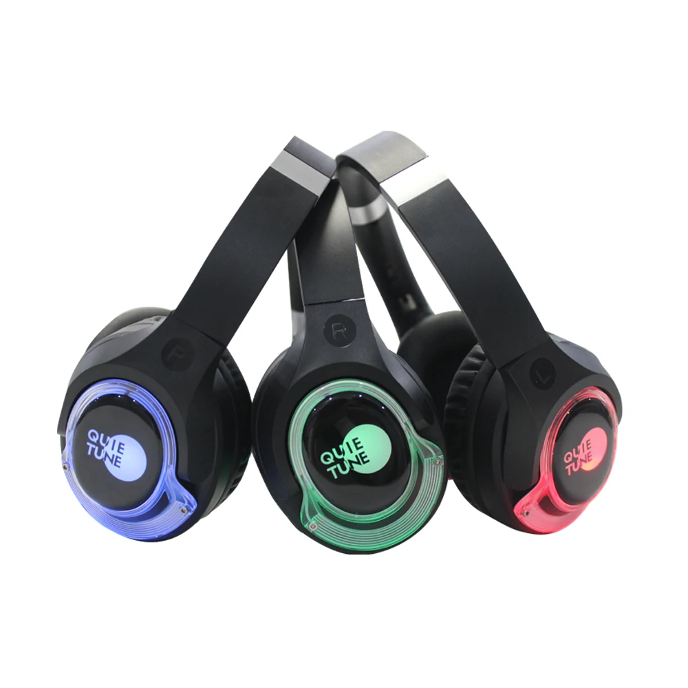 F18 HIFI бесшумные наушники для дискотеки и светодиодные лампы DJ беспроводные гарнитура