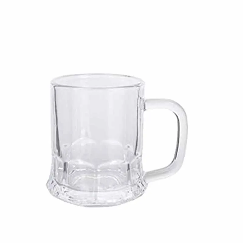 Mini Glass Beer Mugs with Handles Set 5oz Glass Beer Steins Tasting Glasses for Freezer, Beverage Drinking Glasses with Handle