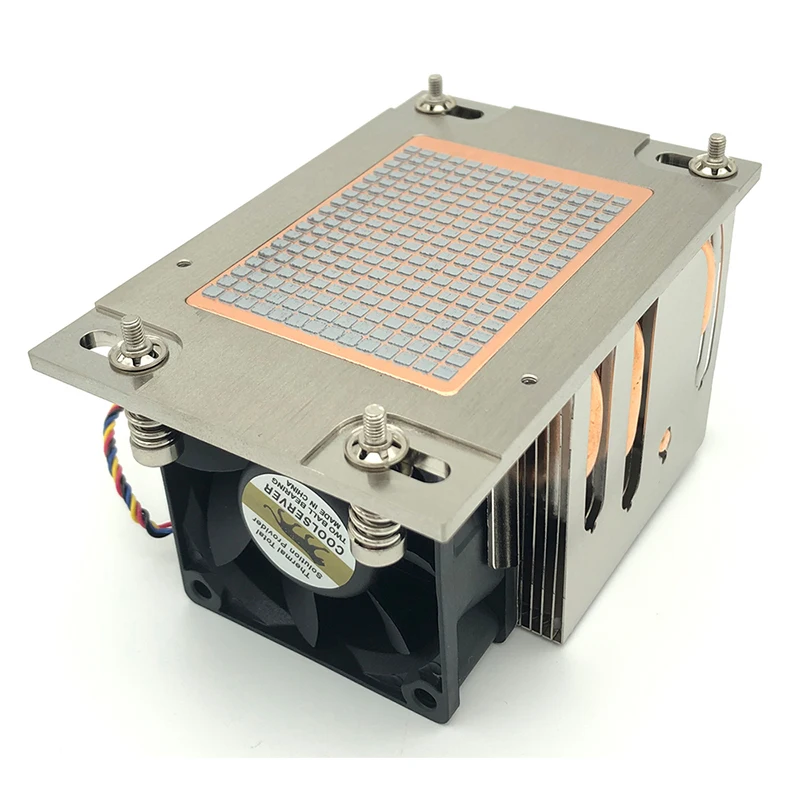Support SP3/AMD+ multi-platform CPU radiator 4 heat pipe computer side blowing silent fan copper bottom 2u server