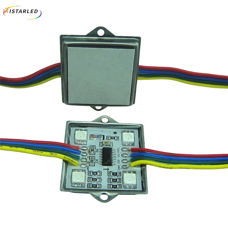 Ws2811 ws2801 квадратный 35 мм 36 4led smd5050 rgb пиксельный светодиодный модуль