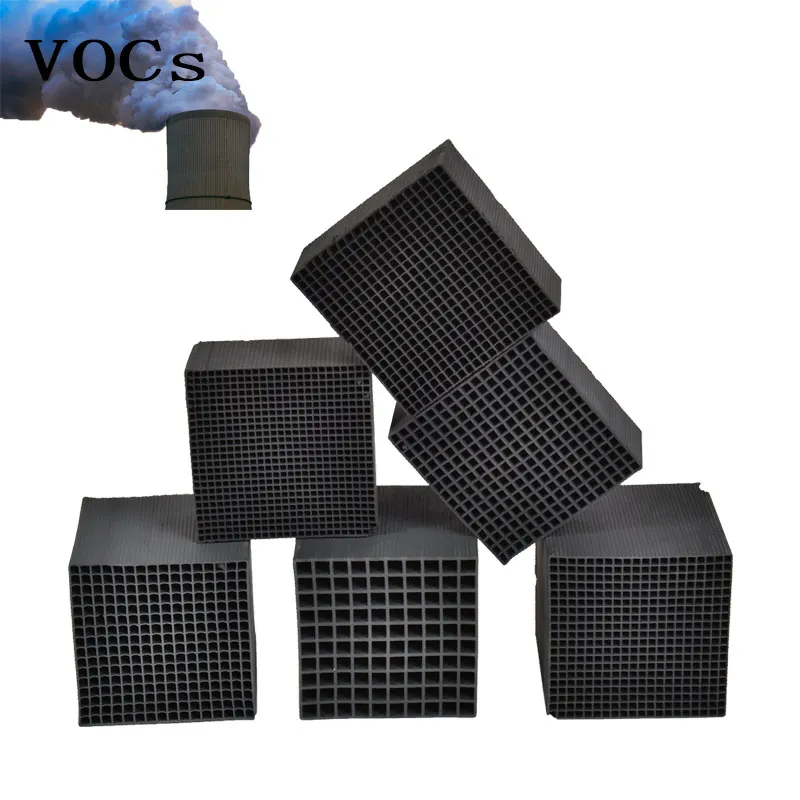 Cubic activated carbon to remove organic waste gas VOC honeycomb activated carbon
